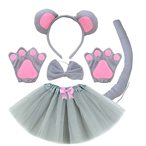 Mirweon Kostüm-Set, Ohren, Schwanz, Fliege, Tutu, Rock, Handschuhe, Tier-Kostüm, Zubehör für Halloween, Cosplay Mirweon Kostüm-Set, Ohren, Schwanz, Fliege, Tutu, Rock, Handschuhe, Tier-Kostüm, Zubehör für Halloween, Cosplay von Mirweon