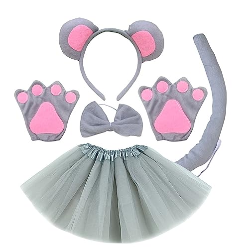 Mirweon Kostüm-Set, Ohren, Schwanz, Fliege, Tutu, Rock, Handschuhe, Tier-Kostüm, Zubehör für Halloween, Cosplay Mirweon Kostüm-Set, Ohren, Schwanz, Fliege, Tutu, Rock, Handschuhe, Tier-Kostüm, Zubehör für Halloween, Cosplay von Mirweon