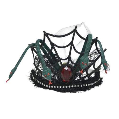 Mirweon Leichtes schwarzes Schlangennetz-Stirnband für Halloween und Maskerade, Party-Kostüme, Halloween-Stirnband von Mirweon