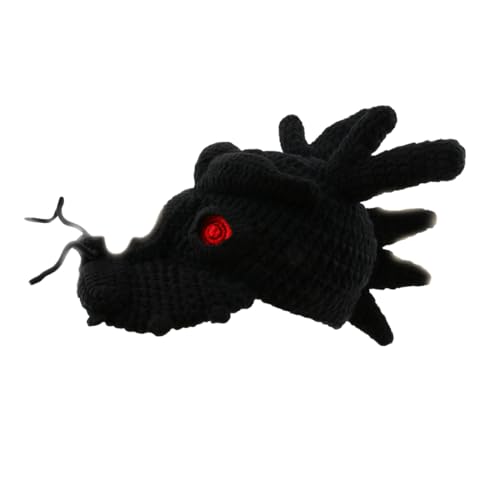 Mirweon Lustige, handgefertigte Strickmütze mit 3D-Drachenkopf-Motiv, einzigartige Kopfbedeckung, für Damen und Herren, Weihnachten, Party, Geburtstag, Halloween Mirweon Lustige, handgefertigte Strickmütze mit 3D-Drachenkopf-Motiv, einzigartige Kopfbedeckung, für Damen und Herren, Weihnachten, Party, Geburtstag, Halloween von Mirweon