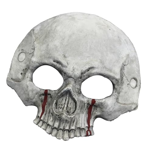 Mirweon PU-Schäumender Totenkopf für Erwachsene, halbes Gesicht, Halloween-Kostüm, Zubehör, Totenkopf-Skelett, für Damen und Herren, Geschenke von Mirweon