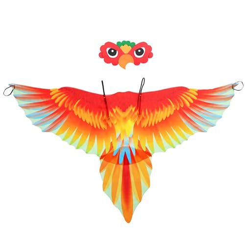 Mirweon Papagei mit Kostüm für Kinder, Jungen, Mädchen, Vögel, Kostüm-Requisiten, Halloween, Rolle für Spiel, Partygeschenk Mirweon Papagei mit Kostüm für Kinder, Jungen, Mädchen, Vögel, Kostüm-Requisiten, Halloween, Rolle für Spiel, Partygeschenk von Mirweon