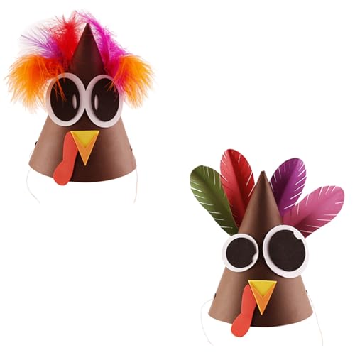 Mirweon Papier-Truthahn-Hut für Thanksgiving, Truthahnhut, Maskerade, Cosplay, Zubehör, lustige Truthahnhüte, Urlaub von Mirweon