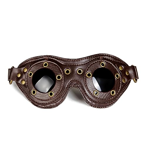Mirweon Punk-Brille mit Ösen, Herren, Kopfbedeckung, Steampunk-Zubehör, Party, Cosplay, Industrie-Alter, Ösen, Brille Mirweon Punk-Brille mit Ösen, Herren, Kopfbedeckung, Steampunk-Zubehör, Party, Cosplay, Industrie-Alter, Ösen, Brille von Mirweon