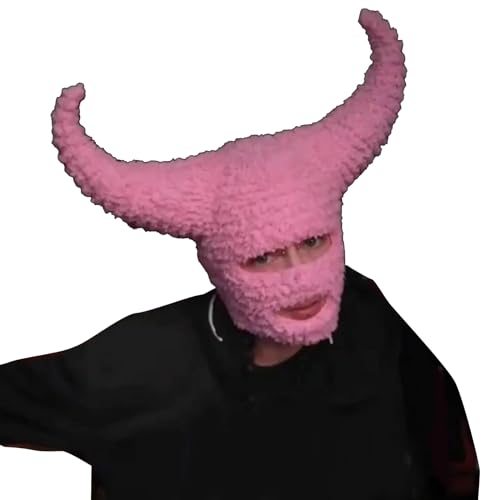 Mirweon Strickmütze Halloween überwältigende Hornmütze Cosplay Horn Party Hüte von Mirweon