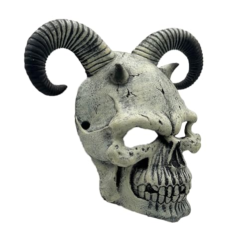 Mirweon Teufelshörner, Vollgesichtsabdeckung, PU-Schaum, gruselig, Cosplay, für Halloween-Partys & Spukheim-Kostüme, Teufelsdämonen Mirweon Teufelshörner, Vollgesichtsabdeckung, PU-Schaum, gruselig, Cosplay, für Halloween-Partys & Spukheim-Kostüme, Teufelsdämonen von Mirweon