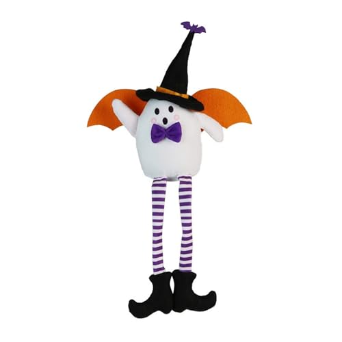 Mirweon Unheimliche Puppenhäuser-Verzierung, bequemer Hexenhut mit langem Bein, Halloween-Dekoration für Kinder und Erwachsene von Mirweon