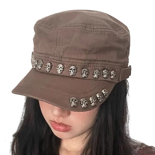 Mirweon Unisex Casual Mädchen Hut Weihnachten Halloween Frauen Karneval Outdoor Hut Schädel Nieten Dekor Hüte für Männer Hüte für Frauen von Mirweon