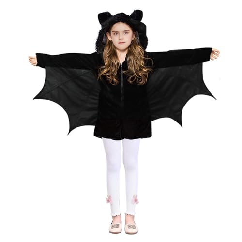 Mirweon Vampir-Fledermaus-Kostüm, Halloween, Tier-Kostüm, Zubehör, Totenkopf-Overall mit Kapuze, Hose, Handschuhe für Kinder Mirweon Vampir-Fledermaus-Kostüm, Halloween, Tier-Kostüm, Zubehör, Totenkopf-Overall mit Kapuze, Hose, Handschuhe für Kinder von Mirweon