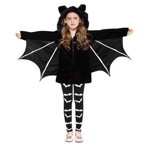 Mirweon Vampir-Fledermaus-Kostüm, Halloween, Tier-Kostüm, Zubehör, Totenkopf-Overall mit Kapuze, Hose, Handschuhe für Kinder Mirweon Vampir-Fledermaus-Kostüm, Halloween, Tier-Kostüm, Zubehör, Totenkopf-Overall mit Kapuze, Hose, Handschuhe für Kinder von Mirweon