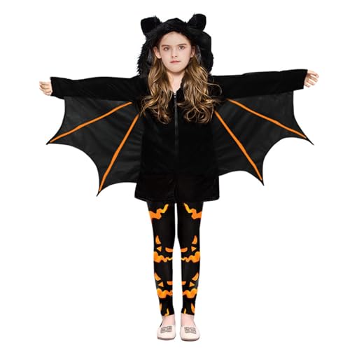 Mirweon Vampir-Fledermaus-Kostüm, Halloween, Tier-Kostüm, Zubehör, Totenkopf-Overall mit Kapuze, Hose, Handschuhe für Kinder Mirweon Vampir-Fledermaus-Kostüm, Halloween, Tier-Kostüm, Zubehör, Totenkopf-Overall mit Kapuze, Hose, Handschuhe für Kinder von Mirweon