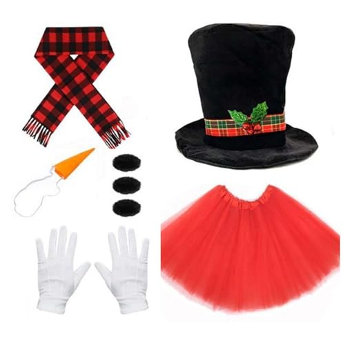 Mirweon Weihnachtsspiel-Zubehör-Set mit Hut, Schalnase für Cosplay, Party-Dekorationen, Winter-Kostüm, frostiges Schneemann-Kostüm Mirweon Weihnachtsspiel-Zubehör-Set mit Hut, Schalnase für Cosplay, Party-Dekorationen, Winter-Kostüm, frostiges Schneemann-Kostüm von Mirweon