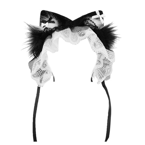 Pelze Katzen Füchse Ohren Haarreifen Kopfbedeckung Anime Verkleidung Party Cosplay Halloween Kostüm Lolitas Dienstmädchen Stirnband Haarband Verkleidung Cosplay Kostüm Halloween Party von Mirweon