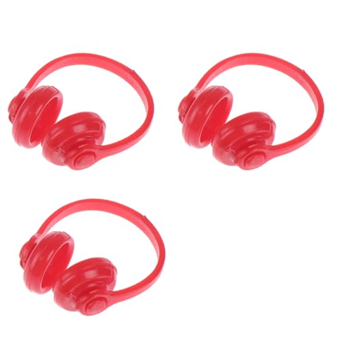 Puppenhaus-Kopfhörer für Miniatur-Szenen, Headset-Design, mehrfarbig, Puppenhäuser-Dekor, Schwarz / Rot / Weiß von Mirweon