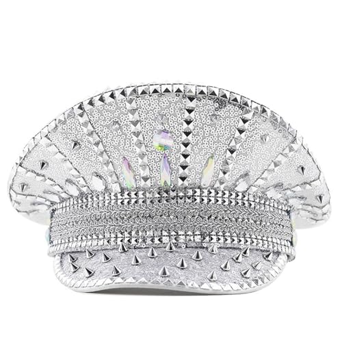 Strass Marine Zylinder Nieten große Krempe für Jugendliche Erwachsene Themenparty tragen Musik Festival Fotoshootings Requisiten Party Wear von Mirweon