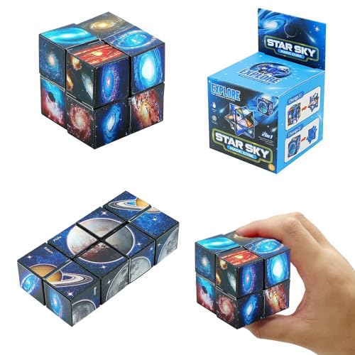 MisFun Zauberwürfel, Infinity Cube, Rubiks Cube, Formwechsel Zauberwürfel, 2 in 1 Sternenklarer Himmel Zauberwürfel Infinity, Stressabbau Spielzeug, 3D Puzzle Würfel, für Kinder und Erwachsene von MisFun