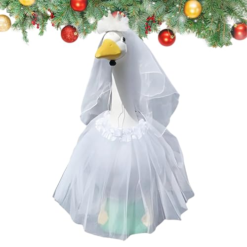 Misaakoeq Veranda-Gänse-Hochzeits-Outfits – Tierkleid-Schleier – Gänse weiße Kleidung Rock Zubehör für Hof, Veranda, Party, Urlaub, Dekoration, Outdoor-Events, Feiern von Misaakoeq