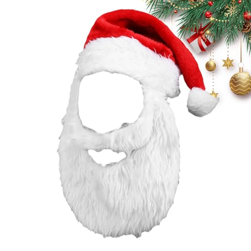 Misaakoeq Weihnachtsmütze und Bart, Weihnachtsmann-Perücke und Bart-Set | Rote Weihnachtsmützen,Weihnachtsmann-Kostüm, atmungsaktiver weißer Bart, Weihnachtsmannmützen für Erwachsene, bequem, Misaakoeq Weihnachtsmütze und Bart, Weihnachtsmann-Perücke und Bart-Set | Rote Weihnachtsmützen,Weihnachtsmann-Kostüm, atmungsaktiver weißer Bart, Weihnachtsmannmützen für Erwachsene, bequem, von Misaakoeq
