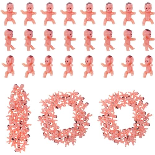 Misamo 100 Stück Mini-Plastikbabys, Kleine Plastikbabys, Kleine Babykönig-Kuchenbabys für Eiswürfel, Babyparty-Spiel von Misamo