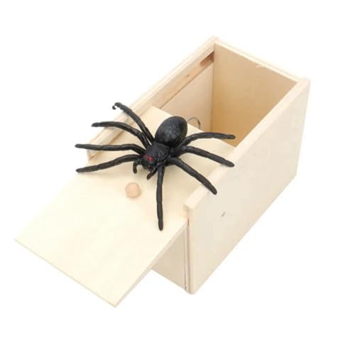 Misamo 2 Stück Spider Prank Box Kit Handgefertigte Hölzerne Spider Money Überraschung in Einer Box, Streiche Stuff Spielzeug Set Kit für Erwachsene und Kinder von Misamo