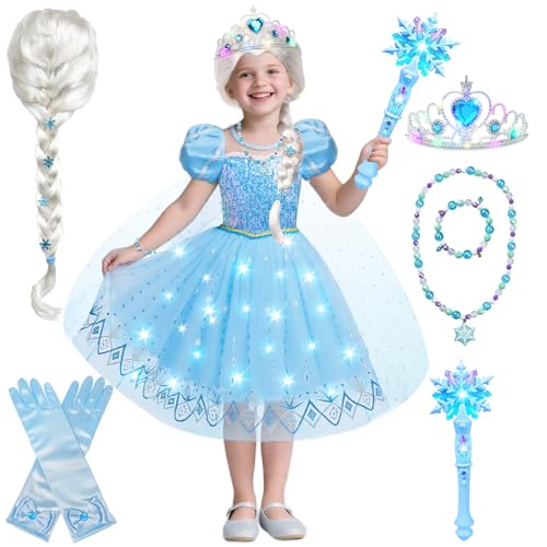 Mishopy Kostüm Kinder Eiskönigin Kleid (100) von Mishopy