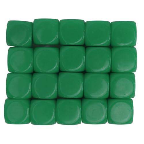 20 Prozent Würfel runde Ecke Kunststoff 16mm Unterrichtsspielzeug Würfel für Brettspielparty (Grün) von Miskall