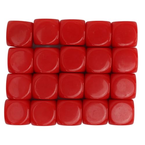 20 Prozent Würfel runde Ecke Kunststoff 16mm Unterrichtsspielzeug Würfel für Brettspielparty (Rot) von Miskall