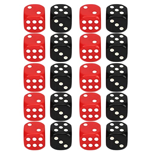 20pcs 6 -seitig -Spiel -Würfel Safe Safe Black Red Dice Table Games Club Bar Party von Miskall
