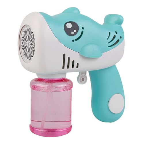 Bubble Maker Machine, Delphin -Blasenmaschine für Kinder Cartoon -Form 12 Blasenlöcher und Lecksoach Automatikblasen Magen Spielzeug im Freien Indoor -Spiel im Freien (Green) von Miskall