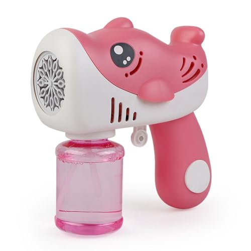 Bubble Maker Machine, Delphin -Blasenmaschine für Kinder Cartoon -Form 12 Blasenlöcher und Lecksoach Automatikblasen Magen Spielzeug im Freien Indoor -Spiel im Freien (pink) von Miskall