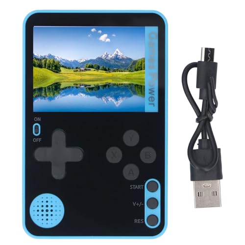 Miskall Retro Handheld Game Console, Retro Video -Konsole 2,4 -Zoll -Bildschirm Tragbare Retro -Videospielkonsole mit integrierten Spielen für Kinder (Blau) von Miskall