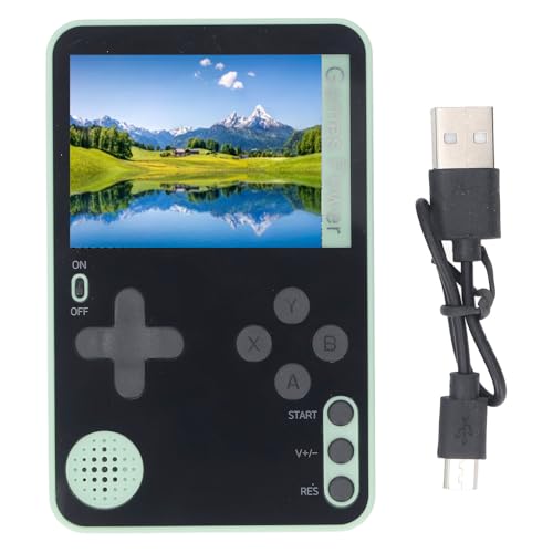 Miskall Retro Handheld Game Console, Retro Video -Konsole 2,4 -Zoll -Bildschirm Tragbare Retro -Videospielkonsole mit integrierten Spielen für Kinder (Grün) von Miskall