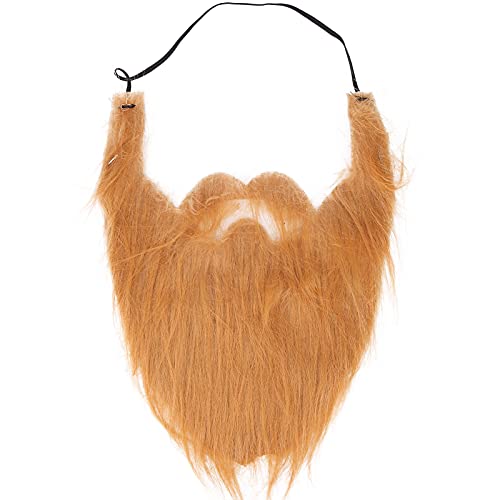 Miskall Stimulierte lustige falsche Bart Whisker Gesichtshaar -Cosplay -Requisiten weiche Elastizitätsband für Halloween -Kostümparty (Large brown beard) von Miskall