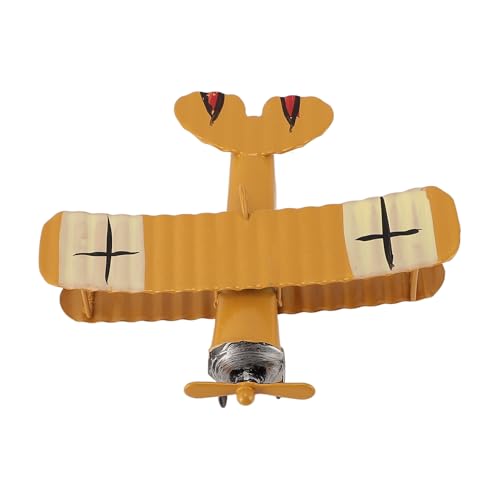 Vintage Airplane Model, Handmade Rustic Aircraft Decor for Car Dash Cake Topper Photography Props (Yellow) von Miskall