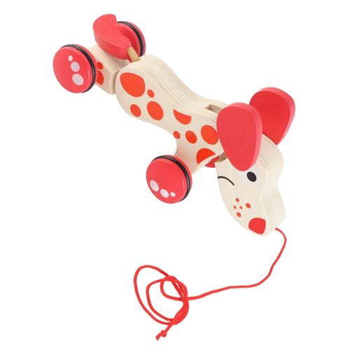 Wooden Puppy Pull Toy Enhancing Motor Skills Balance Confidence Pine Wood Great Gift Walking Toddlers von Miskall