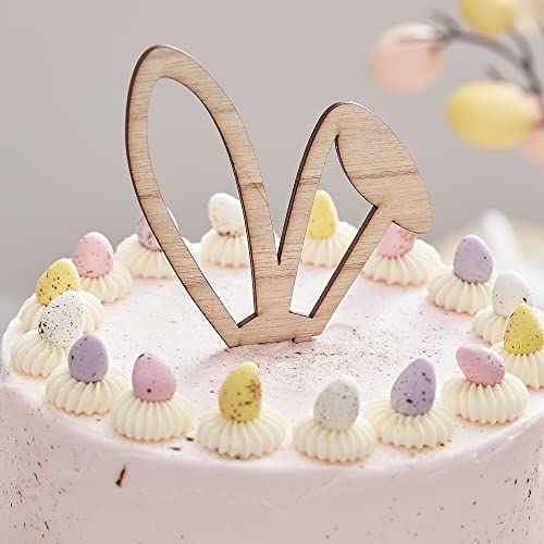 Kuchenstecker Ostern Osterhase Hasen-Ohren Kuchen-Aufsatz Torten-Deko Topper Hase aus Holz Kuchen-Deko Ostern Oster-Deko Gebäck-Dekoration Kuchenaufsatz von Miss Lovely