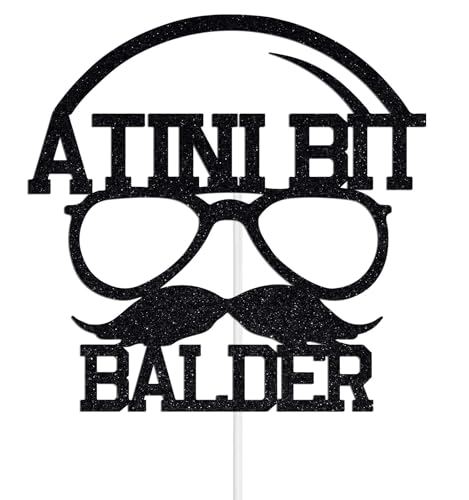 A Tini Bit Balder Cake Topper A Tini Bit Ältere Dekorationen Lustige 40. 50. 60. Geburtstag Party Dekorationen Humorvolle Glatzenschild Geburtstag Dekoration Schwarz Glitzer A Tini Bit Balder Cake Topper A Tini Bit Ältere Dekorationen Lustige 40. 50. 60. Geburtstag Party Dekorationen Humorvolle Glatzenschild Geburtstag Dekoration Schwarz Glitzer von Miss Onederful