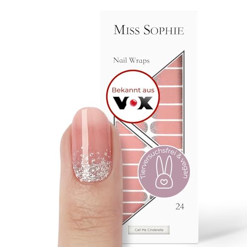 Original Miss Sophie Nagelfolien Call Me Cinderella I 24 ultra-dünne Nagellack-Streifen mit Glitzer I Für Finger- & Fußnägel I Hält auf Natur- sowie lackierten, Acryl-, Gel- & Shellac-Nägeln von Miss Sophie