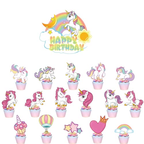 Cake Toppers,Einhorn Tasse Kuchen Toppers Zahnstocher Flaggen 17 Stück Kuchen Cupcake Topper für Kinder Baby Party Geburtstag Party Kuchen Dekoration Cake Toppers,Einhorn Tasse Kuchen Toppers Zahnstocher Flaggen 17 Stück Kuchen Cupcake Topper für Kinder Baby Party Geburtstag Party Kuchen Dekoration von Miss-shop