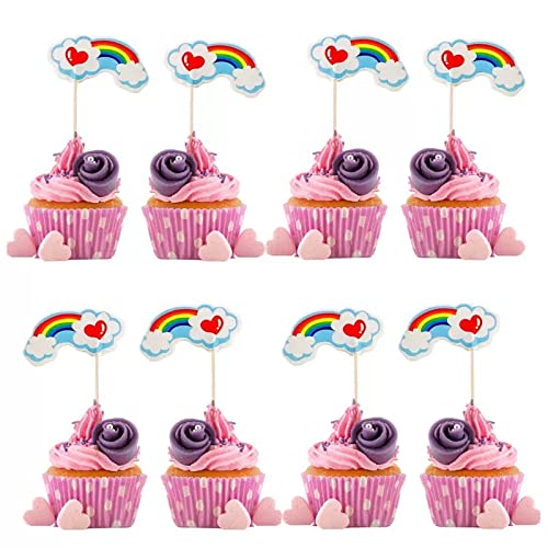 Cake Toppers,Regenbogen Tasse Kuchen Toppers Zahnstocher Flaggen 24 Stück Kuchen Cupcake Topper für Kinder Baby Party Geburtstag Party Kuchen Dekoration Cake Toppers,Regenbogen Tasse Kuchen Toppers Zahnstocher Flaggen 24 Stück Kuchen Cupcake Topper für Kinder Baby Party Geburtstag Party Kuchen Dekoration von Miss-shop