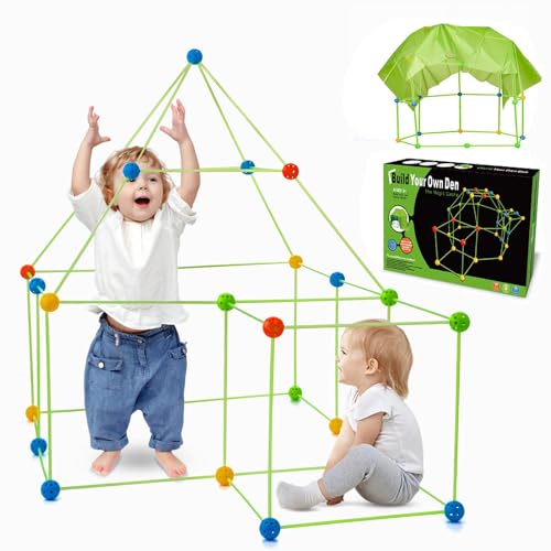 MissFox Steckstabbaukasten - Kinder Höhle Bauen Set, 156-teilig - Konstruktionsspielzeug für Kreative Köpfe - Indoor und Outdoor Spielzeug - DIY Forts und Röhrenbaukasten MissFox Steckstabbaukasten - Kinder Höhle Bauen Set, 156-teilig - Konstruktionsspielzeug für Kreative Köpfe - Indoor und Outdoor Spielzeug - DIY Forts und Röhrenbaukasten von MissFox