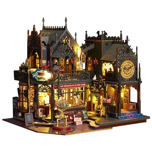 DIY Miniatur Puppenhaus Kit, DIY House Holo Magic-City Spielzeugmodell, Dekoratives Bücherecken-Puppenhaus aus Holz für Wohnzimmer, Schlafzimmer, Zuhause von Missmisq
