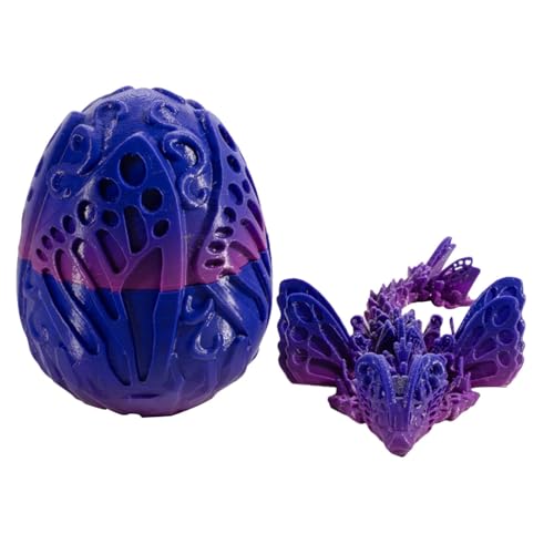 Missmisq 3D Gedrucktes Drachenei, Dracheneier mit Drachen im Inneren, Zappelspielzeug Drache im Ei mit Beweglichen Gelenken, Flexible 3D Dracheneier Gefüllte Ostereier Geschenk für Kinder von Missmisq