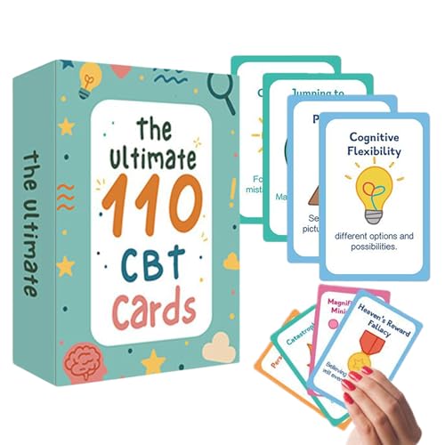 Missmisq Achtsamkeitskarten für Erwachsene | 110 Stück Psychologie Karten Für Jugendliche - Umfassendes Werkzeug Psychische Gesundheit Für Erwachsene Kinder Eltern Therapeuten Pädagogen von Missmisq