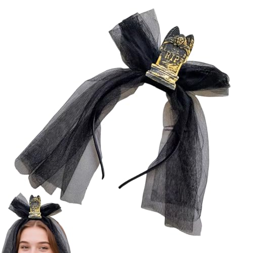 Missmisq Halloween Kopfband - Grusiges Grabstein Kopfband Mit Schleier Für Party - Gruseliges Halloween Kostüm Zubehör Kopfschmuck Für Maskenbälle Bühnenshow Party Cosplay Missmisq Halloween Kopfband - Grusiges Grabstein Kopfband Mit Schleier Für Party - Gruseliges Halloween Kostüm Zubehör Kopfschmuck Für Maskenbälle Bühnenshow Party Cosplay von Missmisq