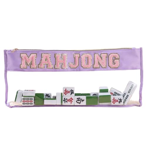 Missmisq Mahjong-Steinetui - Große Mahjong Zubehörbeutel mit Reißverschluss - Tragbarer Beutel Für Erwachsene Jugendliche Zuhause Studio Freizeit Spieleabend Picknick Camping von Missmisq