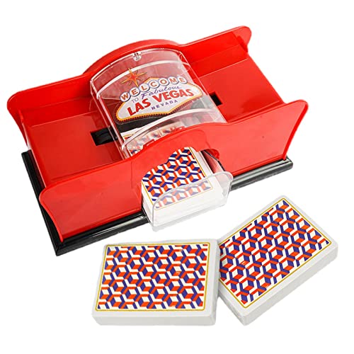 Missmisq Manueller Spielkartenmischer, Manual Card Shuffler mit Handkurbel, 2 Decks mit Kartenhaltern, Spielkarten-Handelschuh für Blackjack, Spielkarten Pokerspiel Brettspiel von Missmisq