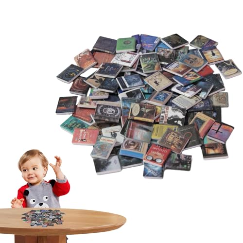Missmisq Miniaturen-Puppenhaus-Bücher, Mini-Bücher Puppenhaus-Zubehör - Bibliothek für Miniaturbücher,Puppenhaus-Miniaturzubehör für Wohnzimmer, Bibliothek, Arbeitszimmer von Missmisq