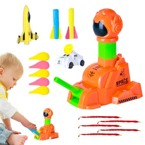 Missmisq Raketenstart-Set, Raketenstart-Spielzeug, Lustiges Outdoor-Spielzeug für Kinder, Raketenauto-Startspielzeug für den Außenbereich, enthält 2 Raketen, 1 Auto, 1 Flugzeug, 5 runde Ballons, 5 von Missmisq