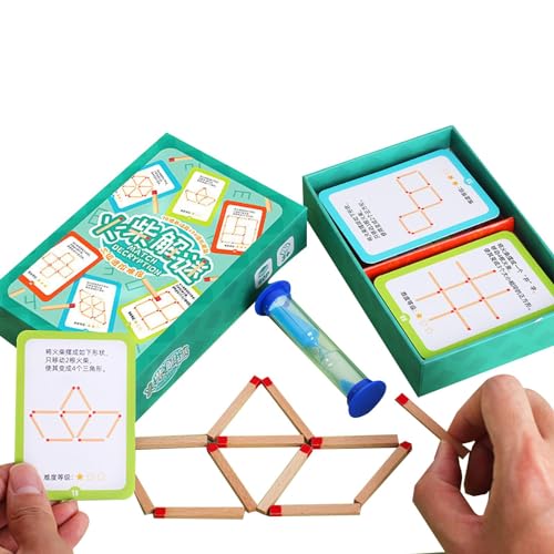 Missmisq Streichholz-Puzzle für Kinder,Streichholz-Spielzeug für Kinder,Pädagogische, sichere Streichholz-Denkpuzzles aus Holz - Denksport-Herausforderungen, multifunktionales, einzigartiges von Missmisq